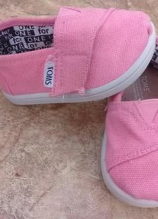 Розовые эспадрильи toms kids pink canvas tiny toms classics  4-ка. 20 размер.4 фото