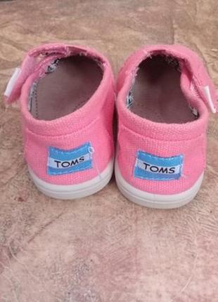 Розовые эспадрильи toms kids pink canvas tiny toms classics  4-ка. 20 размер.5 фото