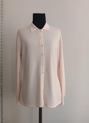 Кофта рубашка трикотажная на пуговицах светло-розового цвета boden,14/l