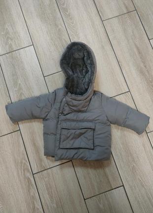 Курточка зимняя zara mini 6-9 мес.1 фото