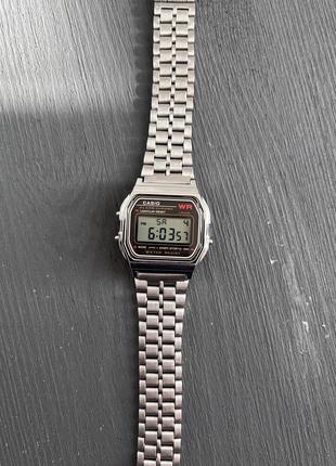 Casio a159w / серебряные с черным циферблатом / наручные часы2 фото