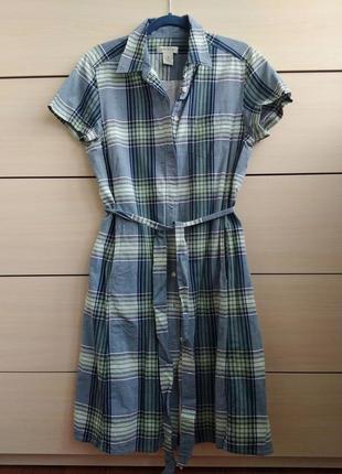 38р. платье халат-рубашка с поясом, хлопок orvis1 фото