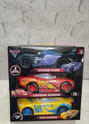 Набор машинок тачки, cars 3, 3шт ( круз рамирез, джексон шторм и маквин )