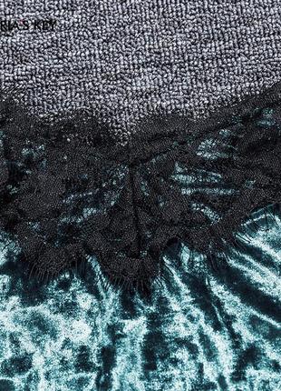 Піжама жіноча оксамитова з мереживом. комплект з топа і шортів велюровий для дому, сну4 фото