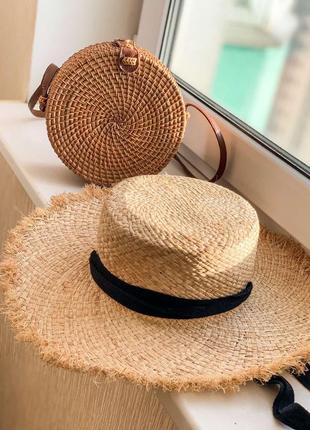 Соломенная шляпа с бахромой2 фото