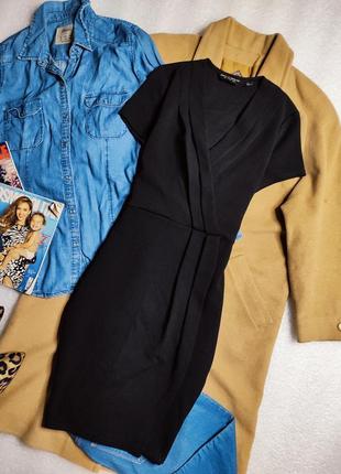 Dorothy perkins платье черное по фигуре карандаш футляр ассиметрия2 фото