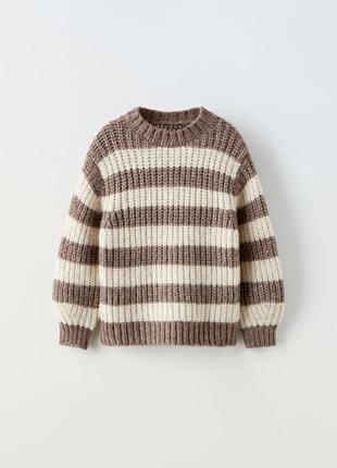 Трикотажный свитер полосатый zara new