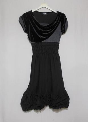 Платье серо-черное драпировка, плиссировка '2026-paris' 40-42р1 фото