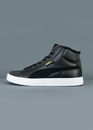 Puma corduroy classic mid black winter fur