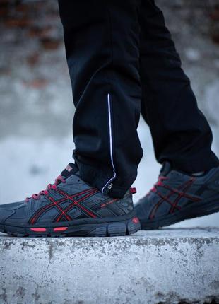 Демісезон чоловічі asics gel-kahana 8 dark grey black/red3 фото