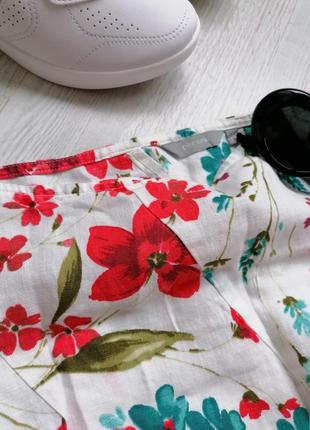 🌹льняная расклешенная юбка миди в цветочный принт 🌹летняя юбка 🌹лен 100%8 фото