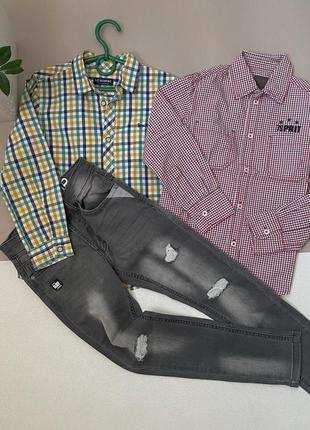 Рубашки и джинсы фирменный набор 6-7 р1 фото