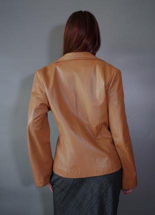 Винтажный пиджак на завязках из эко кожи5 фото