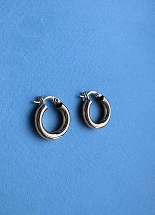 Серьги серебро 925 проба посеребрение кольца