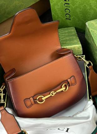 Женская сумка gucci lady web leather shoulder bag brown9 фото