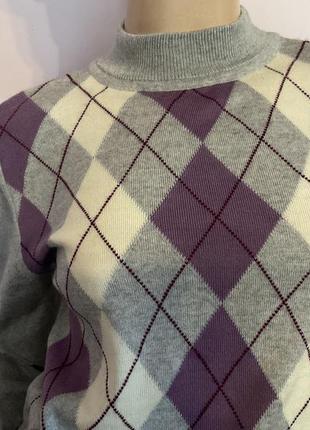 Качественный свитер в ромбике - шерсть меринос100%/s/brend c&amp; a6 фото