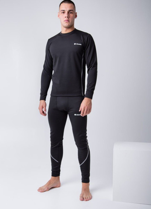 Термокомплект білизни кофта + штани columbia в чорному кольорі чоловіча  м-39657