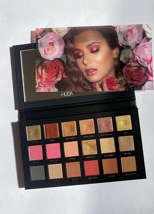 Палетка теней huda beauty rose gold remastered оригинал