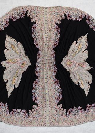 Летнее платье "летучая мышь" натур. ткань , літнє плаття міні, сукня принт2 фото