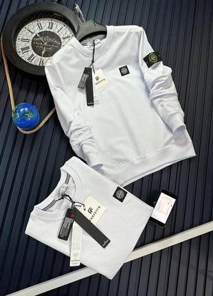 Свитшот stone island белый1 фото