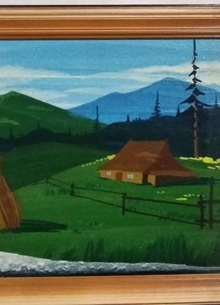 Картина маслом "карпати"( об'ємна).