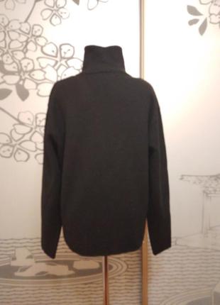 Итальянский шерстяной теплый свитер гольф кардтнан кофта на молнии большого размера8 фото