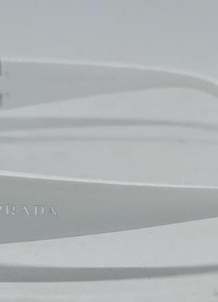 Окуляри в стилі prada унісекс сонцезахисні модні вузькі лінзи чорні в білій оправі4 фото