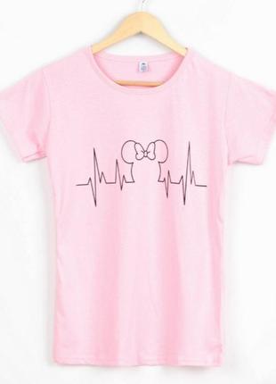 Стильная розовая пудра футболка с рисунком модная4 фото