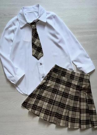 Школьный комплект с галстуком для девочки 💥7 фото