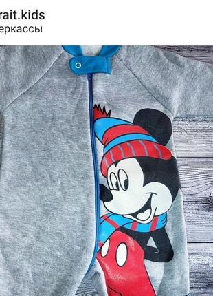 Дуже теплий ромпер,  чоловічок, комбінезон міккі маус2 фото
