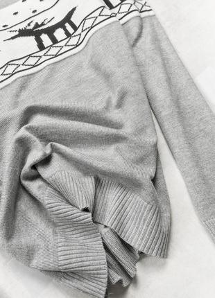 Стильный милейший свитерок трендового серого цвета в этнический принт2 фото