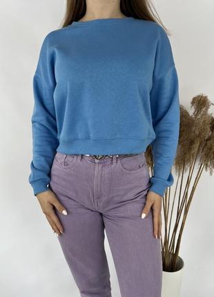 Sinsay флисовый кроп свитшот толстовка худи джемпер кофта свитер мирер флиска
