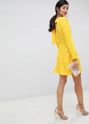 Яркое желтое платье мини2 фото