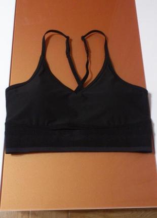 Топ спортивный черный с чашкой с пуш ап лифчик майка для бега для спортзала h&m sport🇻🇳