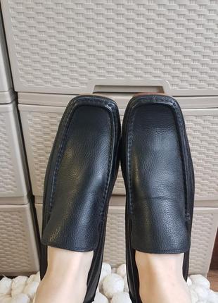 Новые кожаные лоферы мужские черные туфли на узкую стопу итальянские7 фото