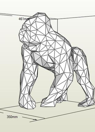 Paperkhan 3d constructor из картона горилла 50 см паперкрафт полигональная фигура из бумаги (настольная модель)