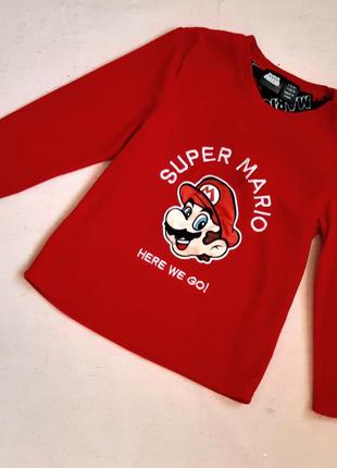 Свитер primark англия красный флисовый super mario на 5-6 лет (110-116см)