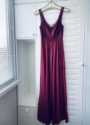 Сукня в білизняному стилі сукні з мереживом xs бордо в підлогу для фотосесії3 фото