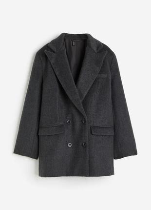 Жакет пиджак пальто шерстяное серое h&amp;m hm оригинал ✅ xs s m l xl xxl1 фото