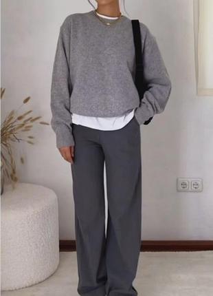 Сірий джемпер шерстяний h&m