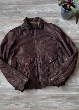 Чоловіча шкіряна куртка авіатор timberland flying jacket leather