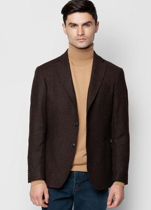 Мужской коричневый шерстяной пиджак1 фото