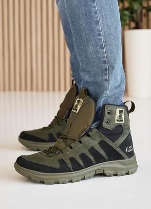Мужские ботинки кожаные зимние ice field t2 присутствуют в цветах хаки,черные и беж3 фото