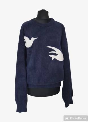 Крутой классный, отличный винтажный оверсвз унисекс свитер ретро винтаж аппликация
