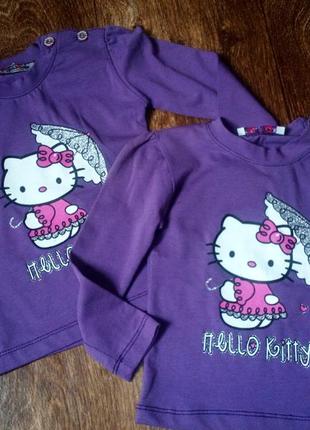 Стильні регланчики hello kitty -турція 100%коттон  6-9міс.