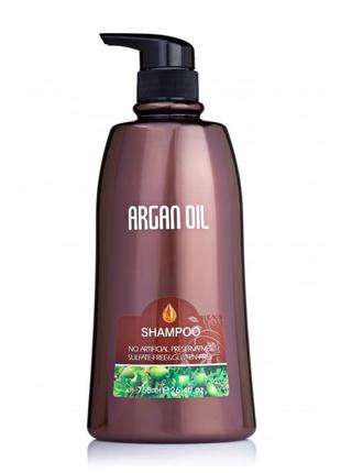 Безсульфатный шампунь для волос с аргановым маслом 750 мл, bingo morocco argan oil