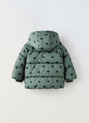 Детская стеганая водоотталкивающая теплая куртка зара zara 5644/6022 фото