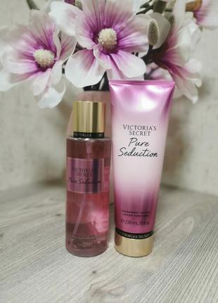 Набор парфюмированный увлажняющий спрей и лосьон victorias secret pure seduction