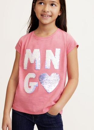 Детская футболка летняя mango с пайетками-перевертышами2 фото
