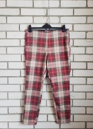 Скинные, брюки h&m cтрейчевые, клетка 16 р-ру.